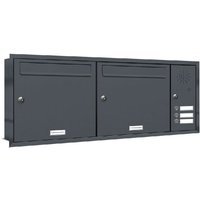 2er Briefkastenanlage Unterputz ral Farbe 7016 Anthrazit 3 Klingel Sprechgitter von AL BRIEFKASTENSYSTEME
