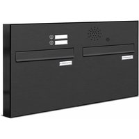 Al Briefkastensysteme - 2er Briefkastenanlage für Tür- Zaundurchwurf Klingel ral 7016 Anthrazit von AL BRIEFKASTENSYSTEME