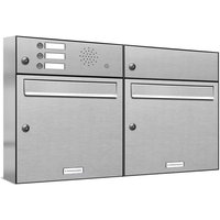 Al Briefkastensysteme - 2er Edelstahl Briefkastenanlage für Aufputz - Wandmontage 3 Klingel von AL BRIEFKASTENSYSTEME