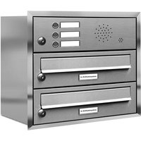 Al Briefkastensysteme - 2er Edelstahl Briefkastenanlage für Unterputz Montage 3 Klingel Al Briefkastensysteme - 2er Edelstahl Briefkastenanlage für Unterputz Montage 3 Klingel von AL BRIEFKASTENSYSTEME