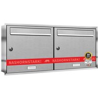 2er Edelstahl Briefkastenanlage für Unterputz Montage von AL BRIEFKASTENSYSTEME
