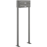 2er Premium Standbriefkasten Aluminiumgrau ral 9007 freistehend Postkasten Stünder - Aluminium ral 9007 von AL BRIEFKASTENSYSTEME