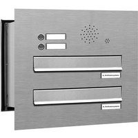 2er V2A Edelstahl Briefkastenanlage Mauerdurchwurf Klingel von AL BRIEFKASTENSYSTEME