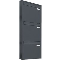 Al Briefkastensysteme - 3er 1x3 Briefkasten-Anlage Tür- Zaundurchwurf ral 7016 Anthrazit Al Briefkastensysteme - 3er 1x3 Briefkasten-Anlage Tür- Zaundurchwurf ral 7016 Anthrazit von AL BRIEFKASTENSYSTEME
