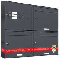 Al Briefkastensysteme - 3er Briefkasten Anlage Aufputz - Wandmontage ral 7016 Anthrazit Klingel von AL BRIEFKASTENSYSTEME