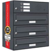 3er Briefkasten Anlage Aufputz - Wandmontage ral 7016 Anthrazit Klingel von AL BRIEFKASTENSYSTEME