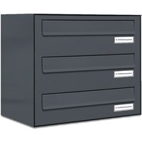 3er Briefkasten-Anlage Tür- Zaundurchwurf ral 7016 Anthrazit von AL BRIEFKASTENSYSTEME