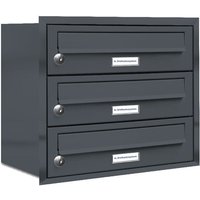 Al Briefkastensysteme - 3er Briefkasten Anlage Unterputz Montage ral 7016 Anthrazit von AL BRIEFKASTENSYSTEME