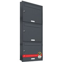 Al Briefkastensysteme - 3er Briefkasten Anlage Unterputz Montage ral 7016 Anthrazit von AL BRIEFKASTENSYSTEME