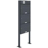 3er Briefkasten Standanlage Freistehend RAL 7016 Anthrazit Klingel 3er Briefkasten Standanlage Freistehend RAL 7016 Anthrazit Klingel von AL BRIEFKASTENSYSTEME