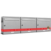 Al Briefkastensysteme - 3er Edelstahl Briefkasten Anlage 3 Fach Wandbriefkasten Postkasten Al Briefkastensysteme - 3er Edelstahl Briefkasten Anlage 3 Fach Wandbriefkasten Postkasten von AL BRIEFKASTENSYSTEME