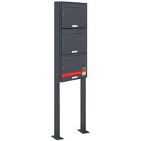 3er Standbriefkasten Anlage Freistehend ral 7016 - Anthrazit von AL BRIEFKASTENSYSTEME