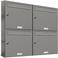 4er Premium Briefkasten Aluminiumgrau ral Farbe 9007 für Außen Wand Postkasten 2x2 s von AL BRIEFKASTENSYSTEME
