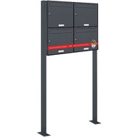 4er Standbriefkasten Anlage Freistehend RAL 7016 - Anthrazit von AL BRIEFKASTENSYSTEME