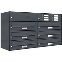 Al Briefkastensysteme - 6er Briefkasten Anlage Aufputz - Wandmontage ral 7016 Anthrazit Klingel von AL BRIEFKASTENSYSTEME