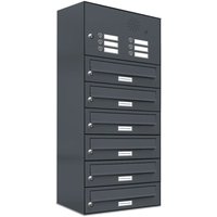 Al Briefkastensysteme - 6er Briefkasten Anlage Aufputz - Wandmontage ral 7016 Anthrazit Klingel Al Briefkastensysteme - 6er Briefkasten Anlage Aufputz - Wandmontage ral 7016 Anthrazit Klingel von AL BRIEFKASTENSYSTEME