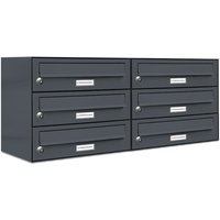 Al Briefkastensysteme - 6er Briefkasten Anthrazit Anlage 6 Fach Wandbriefkasten Postkasten von AL BRIEFKASTENSYSTEME