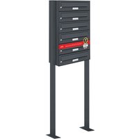 6er Standbriefkasten Anlage Freistehend ral 7016 - Anthrazit von AL BRIEFKASTENSYSTEME