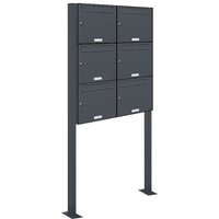 Al Briefkastensysteme - 6er Standbriefkasten Anlage Freistehend ral 7016 - Anthrazit von AL BRIEFKASTENSYSTEME