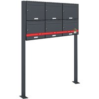 Al Briefkastensysteme - 6er Standbriefkasten Anlage Freistehend ral 7016 - Anthrazit Al Briefkastensysteme - 6er Standbriefkasten Anlage Freistehend ral 7016 - Anthrazit von AL BRIEFKASTENSYSTEME
