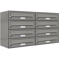 8er Premium Briefkasten Aluminiumgrau ral Farbe 9007 für Außen Wand Postkasten 2x4 l 8er Premium Briefkasten Aluminiumgrau ral Farbe 9007 für Außen Wand Postkasten 2x4 l von AL BRIEFKASTENSYSTEME