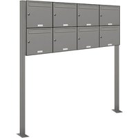 8er Premium Standbriefkasten ral 9007 freistehend Postkasten Stünder 4x2 - Aluminium ral 9007 von AL BRIEFKASTENSYSTEME