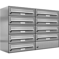 9er V2A Edelstahl Wandbriefkasten Anlage 9 Fach Briefkasten Postkasten 9er V2A Edelstahl Wandbriefkasten Anlage 9 Fach Briefkasten Postkasten von AL BRIEFKASTENSYSTEME