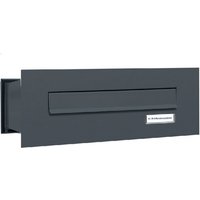 AL BRIEFKASTENSYSTEME Briefkasten, Parteien: 1, Mauerdurchwurf, BxHxT: 38,5 x 11,5 x 48,0 cm - grau von AL BRIEFKASTENSYSTEME
