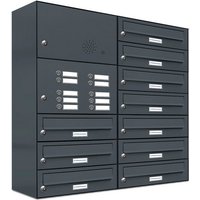 AL BRIEFKASTENSYSTEME Briefkasten, Parteien: 10, Aufputzmontage, BxHxT: 76,6 x 80,5 x 27,5 cm - grau AL BRIEFKASTENSYSTEME Briefkasten, Parteien: 10, Aufputzmontage, BxHxT: 76,6 x 80,5 x 27,5 cm - grau von AL BRIEFKASTENSYSTEME