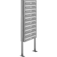 AL BRIEFKASTENSYSTEME Briefkasten, Parteien: 10, Freistehend, BxHxT: 153,266 x 170,0 x 27,5 cm - silberfarben AL BRIEFKASTENSYSTEME Briefkasten, Parteien: 10, Freistehend, BxHxT: 153,266 x 170,0 x 27,5 cm - silberfarben von AL BRIEFKASTENSYSTEME