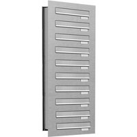 AL BRIEFKASTENSYSTEME Briefkasten, Parteien: 10, Mauerdurchwurf, BxHxT: 38,5 x 115 x 48,0 cm - silberfarben AL BRIEFKASTENSYSTEME Briefkasten, Parteien: 10, Mauerdurchwurf, BxHxT: 38,5 x 115 x 48,0 cm - silberfarben von AL BRIEFKASTENSYSTEME