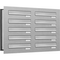 AL BRIEFKASTENSYSTEME Briefkasten, Parteien: 10, Mauerdurchwurf, BxHxT: 76,8 x 57,5 x 48,0 cm - silberfarben AL BRIEFKASTENSYSTEME Briefkasten, Parteien: 10, Mauerdurchwurf, BxHxT: 76,8 x 57,5 x 48,0 cm - silberfarben von AL BRIEFKASTENSYSTEME