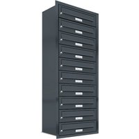 AL BRIEFKASTENSYSTEME Briefkasten, Parteien: 10, Unterputzmontage, BxHxT: 153,289 x 119,0 x 27,5 cm - grau AL BRIEFKASTENSYSTEME Briefkasten, Parteien: 10, Unterputzmontage, BxHxT: 153,289 x 119,0 x 27,5 cm - grau von AL BRIEFKASTENSYSTEME