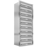 AL BRIEFKASTENSYSTEME Briefkasten, Parteien: 10, Unterputzmontage, BxHxT: 153,605 x 119,0 x 27,5 cm - silberfarben von AL BRIEFKASTENSYSTEME