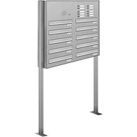 AL BRIEFKASTENSYSTEME Briefkasten, Parteien: 10, Zaundurchwurf, BxHxT: 84,4 x 170 x 27,5 cm - silberfarben AL BRIEFKASTENSYSTEME Briefkasten, Parteien: 10, Zaundurchwurf, BxHxT: 84,4 x 170 x 27,5 cm - silberfarben von AL BRIEFKASTENSYSTEME