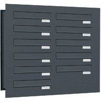 AL BRIEFKASTENSYSTEME Briefkasten, Parteien: 11, Mauerdurchwurf, BxHxT: 76,8 x 69 x 48,0 cm - grau von AL BRIEFKASTENSYSTEME