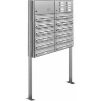 AL BRIEFKASTENSYSTEME Briefkasten, Parteien: 12, Freistehend, BxHxT: 153,332 x 170,0 x 27,5 cm - silberfarben AL BRIEFKASTENSYSTEME Briefkasten, Parteien: 12, Freistehend, BxHxT: 153,332 x 170,0 x 27,5 cm - silberfarben von AL BRIEFKASTENSYSTEME
