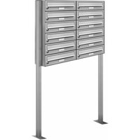 AL BRIEFKASTENSYSTEME Briefkasten, Parteien: 12, Freistehend, BxHxT: 84,6 x 150 x 27,5 cm - silberfarben AL BRIEFKASTENSYSTEME Briefkasten, Parteien: 12, Freistehend, BxHxT: 84,6 x 150 x 27,5 cm - silberfarben von AL BRIEFKASTENSYSTEME