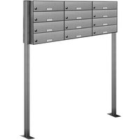 AL BRIEFKASTENSYSTEME Briefkasten, Parteien: 12, Zaundurchwurf, BxHxT: 123,2 x 150 x 27,5 cm - silberfarben AL BRIEFKASTENSYSTEME Briefkasten, Parteien: 12, Zaundurchwurf, BxHxT: 123,2 x 150 x 27,5 cm - silberfarben von AL BRIEFKASTENSYSTEME