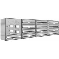 AL BRIEFKASTENSYSTEME Briefkasten, Parteien: 13, Aufputzmontage, BxHxT: 153,146 x 46,0 x 27,5 cm - silberfarben von AL BRIEFKASTENSYSTEME