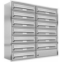 AL BRIEFKASTENSYSTEME Briefkasten, Parteien: 13, Unterputzmontage, BxHxT: 153,190 x 84,5 x 27,5 cm - silberfarben von AL BRIEFKASTENSYSTEME