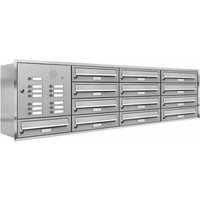 AL BRIEFKASTENSYSTEME Briefkasten, Parteien: 13, Unterputzmontage, BxHxT: 157,2 x 50 x 27,5 cm - silberfarben von AL BRIEFKASTENSYSTEME