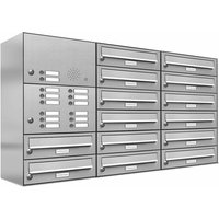 AL BRIEFKASTENSYSTEME Briefkasten, Parteien: 14, Aufputzmontage, BxHxT: 115,9 x 69 x 27,5 cm - silberfarben von AL BRIEFKASTENSYSTEME