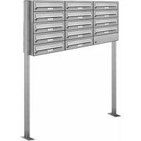 AL BRIEFKASTENSYSTEME Briefkasten, Parteien: 14, Freistehend, BxHxT: 122,9 x 150 x 27,5 cm - silberfarben AL BRIEFKASTENSYSTEME Briefkasten, Parteien: 14, Freistehend, BxHxT: 122,9 x 150 x 27,5 cm - silberfarben von AL BRIEFKASTENSYSTEME