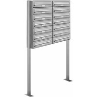 AL BRIEFKASTENSYSTEME Briefkasten, Parteien: 14, Freistehend, BxHxT: 84,6 x 170 x 27,5 cm - silberfarben AL BRIEFKASTENSYSTEME Briefkasten, Parteien: 14, Freistehend, BxHxT: 84,6 x 170 x 27,5 cm - silberfarben von AL BRIEFKASTENSYSTEME