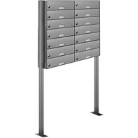 AL BRIEFKASTENSYSTEME Briefkasten, Parteien: 14, Zaundurchwurf, BxHxT: 153,245 x 170,0 x 27,5 cm - silberfarben AL BRIEFKASTENSYSTEME Briefkasten, Parteien: 14, Zaundurchwurf, BxHxT: 153,245 x 170,0 x 27,5 cm - silberfarben von AL BRIEFKASTENSYSTEME