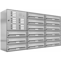 AL BRIEFKASTENSYSTEME Briefkasten, Parteien: 15, Aufputzmontage, BxHxT: 153,406 x 69,0 x 27,5 cm - silberfarben von AL BRIEFKASTENSYSTEME