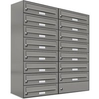 AL BRIEFKASTENSYSTEME Briefkasten, Parteien: 15, Aufputzmontage, BxHxT: 76,6 x 92 x 27,5 cm - grau AL BRIEFKASTENSYSTEME Briefkasten, Parteien: 15, Aufputzmontage, BxHxT: 76,6 x 92 x 27,5 cm - grau von AL BRIEFKASTENSYSTEME