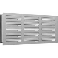 AL BRIEFKASTENSYSTEME Briefkasten, Parteien: 15, Mauerdurchwurf, BxHxT: 153,399 x 57,5 x 48,0 cm - silberfarben AL BRIEFKASTENSYSTEME Briefkasten, Parteien: 15, Mauerdurchwurf, BxHxT: 153,399 x 57,5 x 48,0 cm - silberfarben von AL BRIEFKASTENSYSTEME