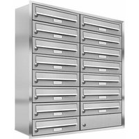 AL BRIEFKASTENSYSTEME Briefkasten, Parteien: 15, Unterputzmontage, BxHxT: 153,457 x 96,0 x 27,5 cm - silberfarben von AL BRIEFKASTENSYSTEME